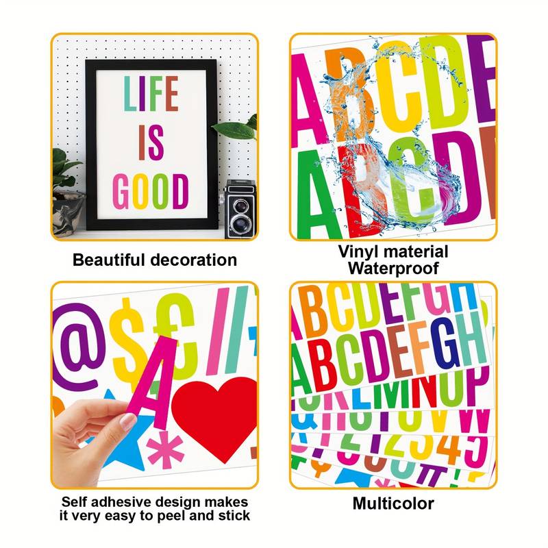 Large Letter Stickers Boho Alphabet Number Self Adhesive Sticker